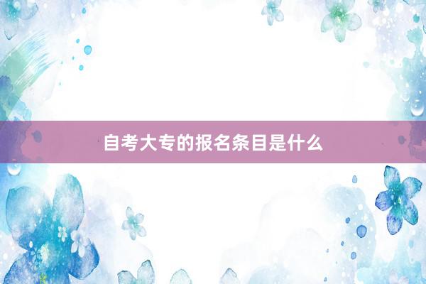 自考大专的报名条目是什么