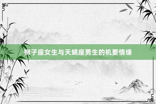 狮子座女生与天蝎座男生的机要情缘